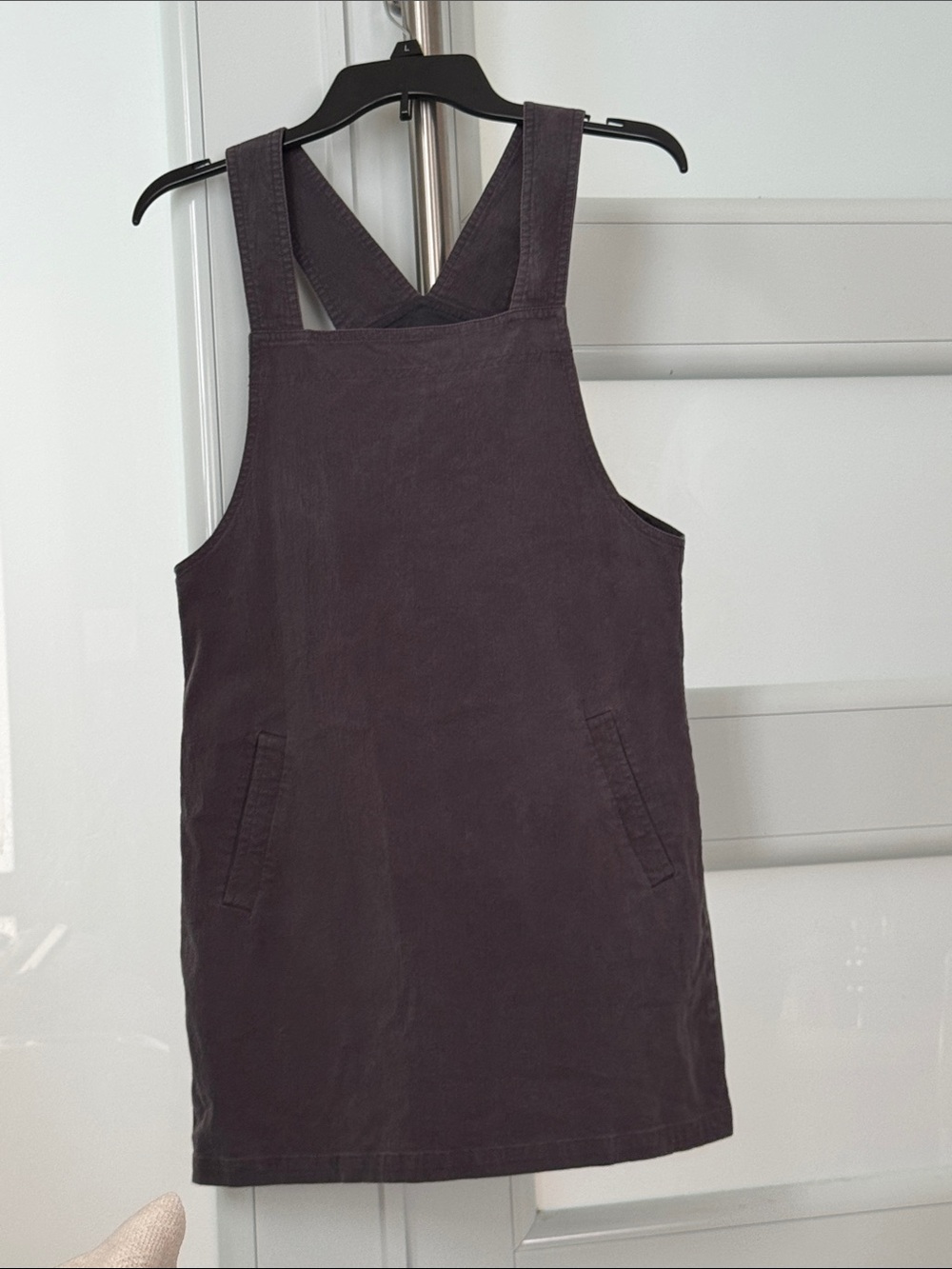 Mango Dark Plum Pinafore Mini Dress